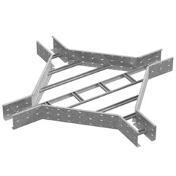 Крестообразный разветвитель для лестничного лотка ЛКР 400х160, толщ. 2,0 мм, Сендзимир цинк - фото 198897
