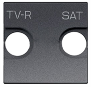 Накладка для TV-R-SAT розетки, 2-модульная, серия Zenit, цвет антрацит
