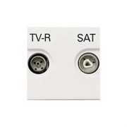 Розетка TV-R-SAT оконечная с накладкой, серия Zenit, цвет альпийский белый