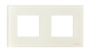 Рамка 2-постовая, серия Zenit, стекло белое