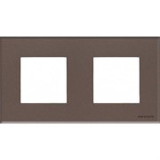Рамка 2-постовая, 2-модульная, серия Zenit, стекло Кофейное