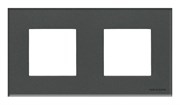 Рамка 2-постовая, 2-модульная, серия Zenit, стекло Графит