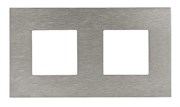 Рамка 2-постовая, серия Zenit, натуральная сталь