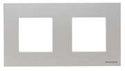 Рамка 2-постовая, серия Zenit, цвет серебристый