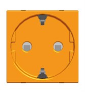 Розетка SCHUKO с заземлением для специальных сетей, со шторками, 16А / 250В, серия Zenit, цвет оранжевый