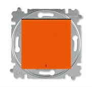 Переключатель одноклавишный с подсветкой ABB Levit контрольная оранжевый / дымчатый чёрный