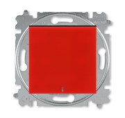 Выключатель одноклавишный с подсветкой ABB Levit красный / дымчатый чёрный