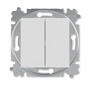 Переключатель и кнопка с перекидным контактом ABB Levit серый / белый