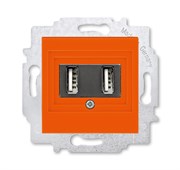 USB зарядка двойная ABB Levit оранжевый