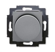 Светорегулятор ABB Levit поворотно-нажимной 60-600 Вт R сталь / дымчатый чёрный