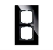 Рамка 2-постовая, серия Carat, чёрное стекло