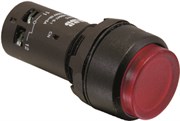 Кнопка с подсветкой CP4-30R-11 красная 220В AC/DC с выступающей клавишей с фиксацией 1НО+1HЗ