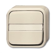 Переключатель 1-клавишный, с полем для надписи, для открытого монтажа, серия Busch-Duro 2000 AP, цвет слоновая кость