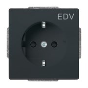 "Розетка SCHUKO 16А 250В с защитными шторками, с маркировкой ""EDV"", серия Future/Axcent/Carat/Династия, цвет антрацит"