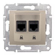 SEDNA РОЗЕТКА КОМПЬЮТЕРНАЯ RJ45, двойная, кат. 5е, неэкр. UTP, ТИТАН