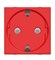 Розетка SCHUKO с заземлением для специальных сетей, со шторками, 16А / 250В, серия Zenit, цвет красный - фото 117149