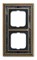 Рамка 2-постовая, серия Династия, Латунь античная, черная роспись - фото 117385