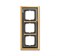Рамка 3-постовая, серия Династия, Латунь полированная, черное стекло - фото 117400