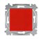 Выключатель кнопочный одноклавишный ABB Levit красный / дымчатый чёрный - фото 118419