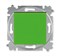 Выключатель кнопочный одноклавишный ABB Levit зелёный / дымчатый чёрный - фото 118425