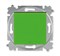 Выключатель кнопочный одноклавишный с подсветкой ABB Levit зелёный / дымчатый чёрный - фото 118472