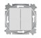 Выключатель двухклавишный ABB Levit серый / белый - фото 118635