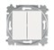Выключатель двухклавишный ABB Levit жемчуг / ледяной - фото 118678