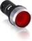 Кнопка с подсветкой CP1-31R-10 красная 24В AC/DC с плоской клавишей без фиксации 1НО, металл.кольцо - фото 137544