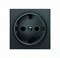 Накладка для розетки SCHUKO, серия SKY, цвет чёрный бархат - фото 137680