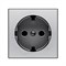 Накладка для розетки SCHUKO с плоской поверхностью, серия SKY, цвет нержавеющая сталь - фото 137682