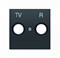 Накладка для TV-R розетки, серия SKY, цвет чёрный бархат - фото 137806